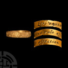 Post Medieval Gold 'Let Vertue Rule Affection' Decorated Posy Ring