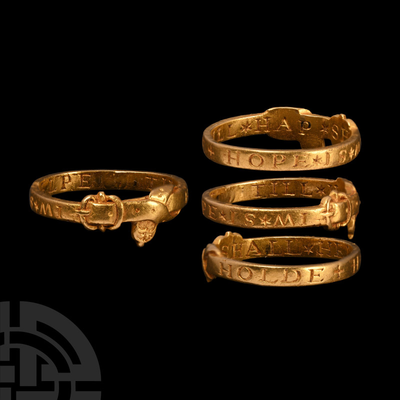 'The Hursley' Tudor Gold 'Hope is my support till fortune shall help' Buckle Pos...