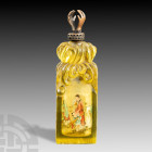 Chinese Glass Snuff Bottle with Figural Scene and Seal Base, Signed Zhou Leyuan