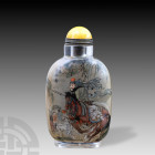 Chinese Glass Warrior on Horseback Snuff Bottle, Signed Ye Zhongsan