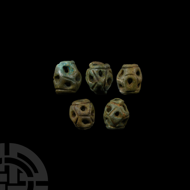 Romano-Egyptian Green Faience Bead Group
Circa 1st-2nd century A.D. Comprising ...