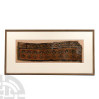 Large Framed Coptic Wool Garment Fragment with Dancing Nymphs