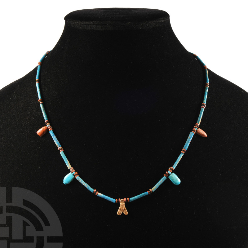 Egyptian Faience Bead and Amulet Necklace
New Kingdom-Late Period, 1550-332 B.C...