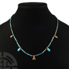 Egyptian Faience Bead and Amulet Necklace