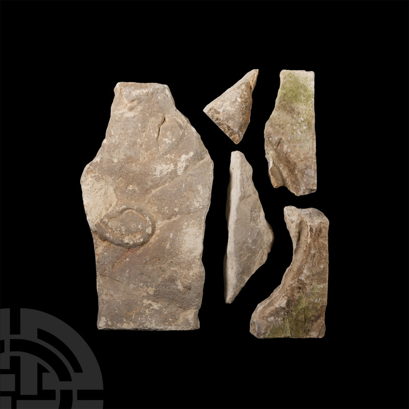 Egyptian Limestone Relief Fragment Group
Late Period, 664-332 B.C. or earlier. ...