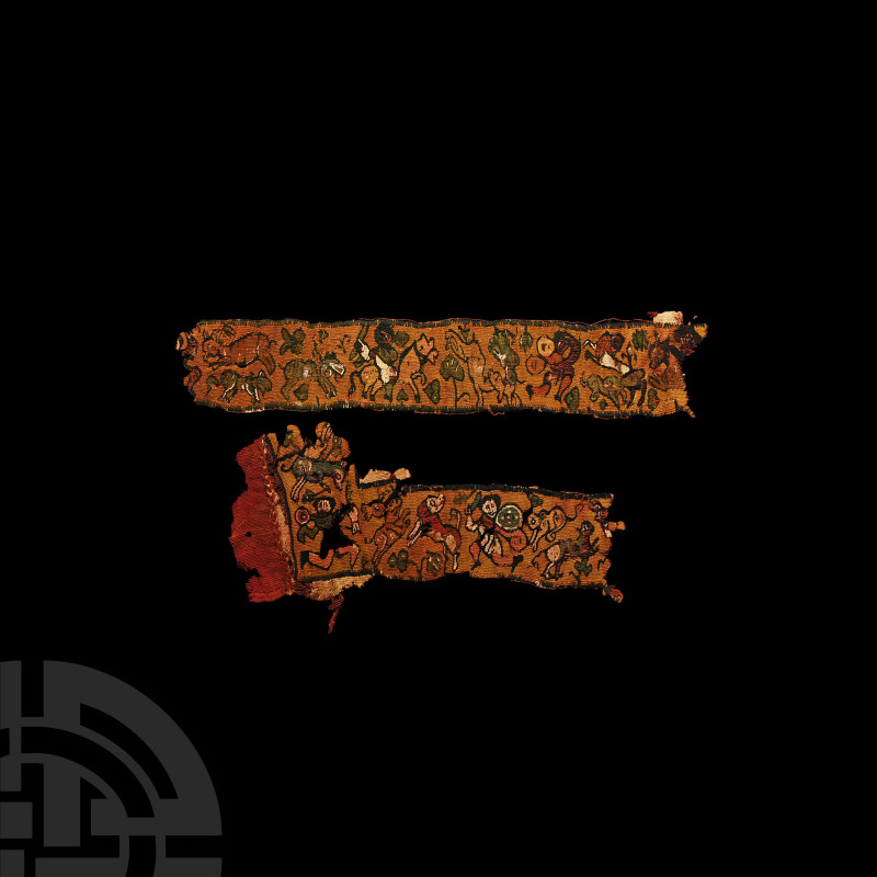 Coptic Textile Fragment Pair with Roman Soldiers
6th-7th century A.D. In silk a...