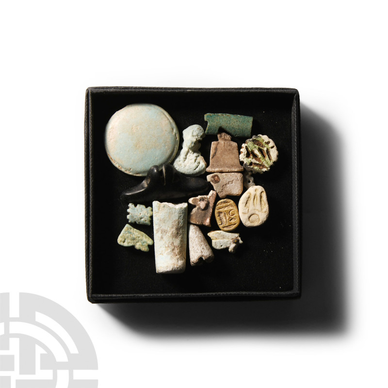 Egyptian Faience Amulet Collection
Late Period, 664-332 B.C. Comprising glazed ...