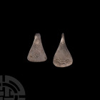 Thracian Silver Decorated Axehead Pendant Pair