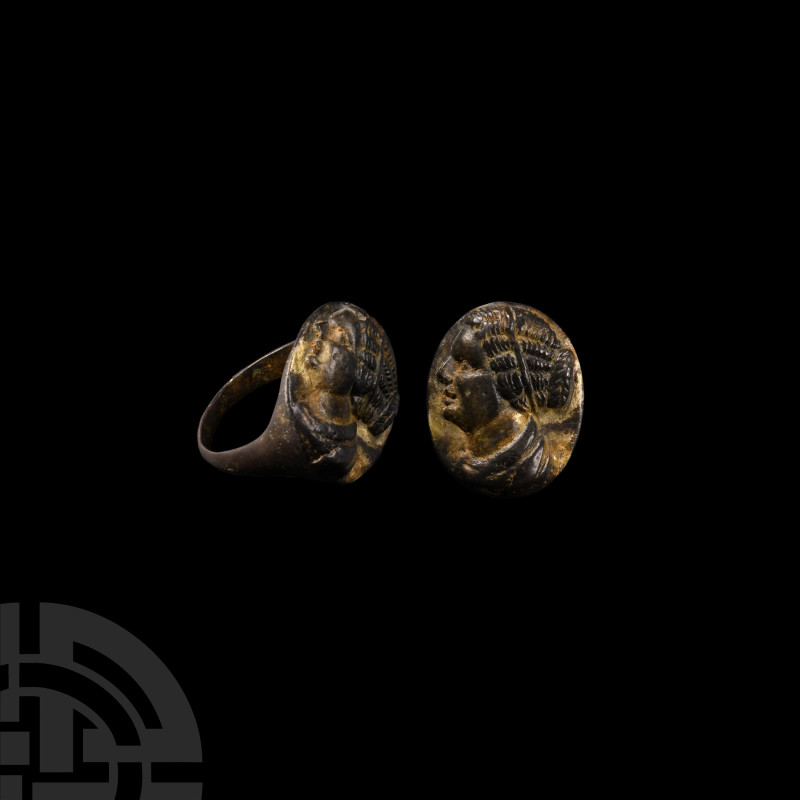 Hellenistic Silver-Gilt Ring with Image of a Ptolemaic Queen
3rd-2nd century B....