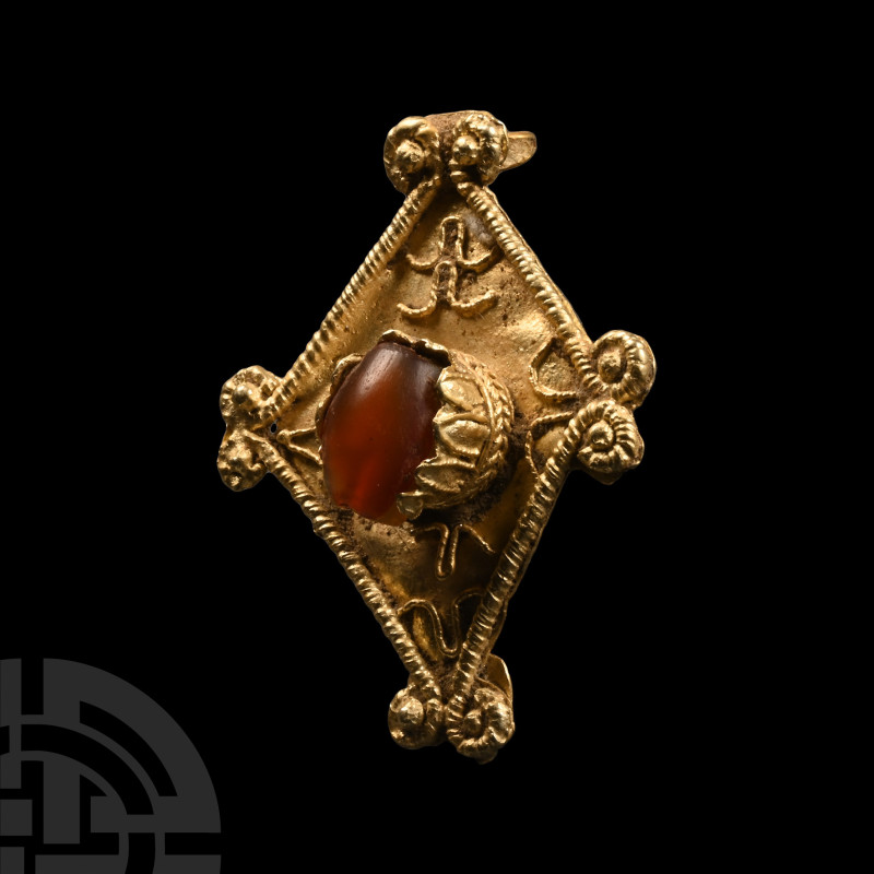 Eastern Greek Gold Lozenge-Shaped Brooch
5th-3rd century B.C. Retaining the pin...