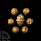 Hellenistic Large Gold Beads with Decoration