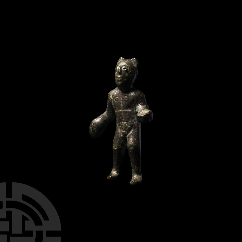Gallo-Roman Bronze Mercury Statuette
1st-3rd century A.D. Modelled standing nud...