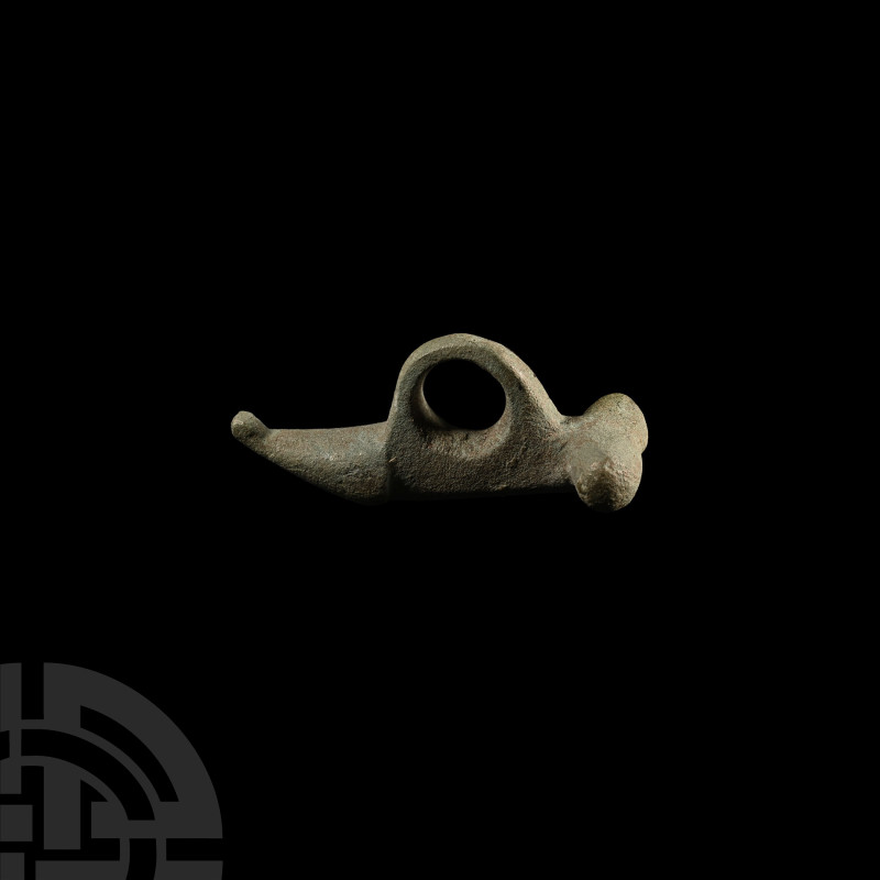 Roman Bronze Phallic Pendant
1st-3rd century A.D. Formed with stylised anatomic...