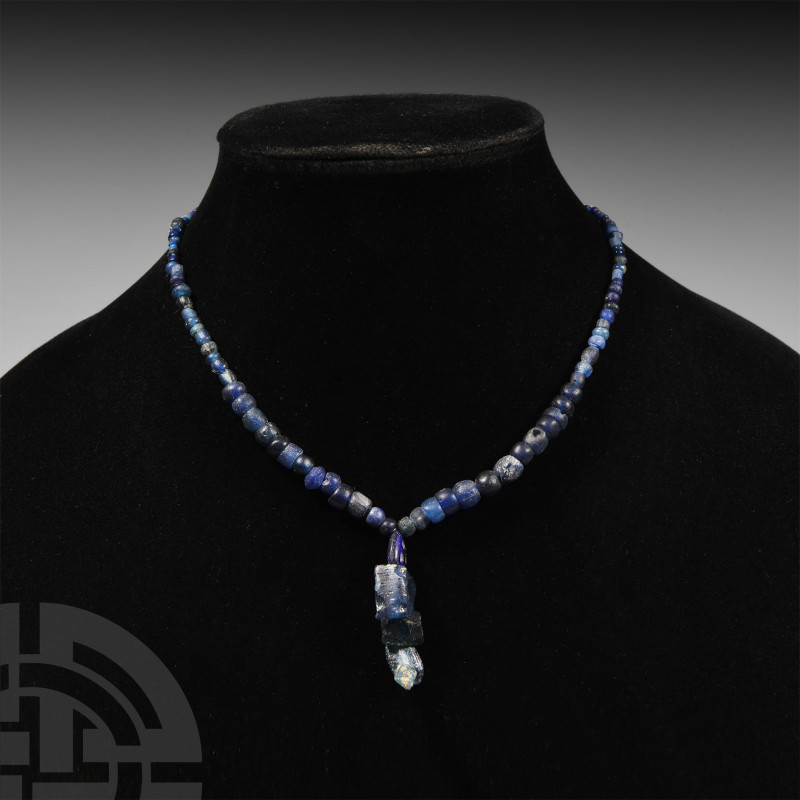 Roman Blue Glass and Other Mixed Bead Group
Circa 1st century A.D. and later. A...