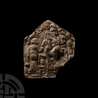 Roman Danubian Temple-Shaped Lead Plaque with Helen of Troy