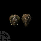 Roman Bronze Goddess Statuette Heads