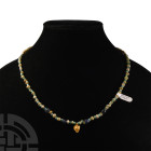 Roman Glass Bead Necklace with Gold Pendant