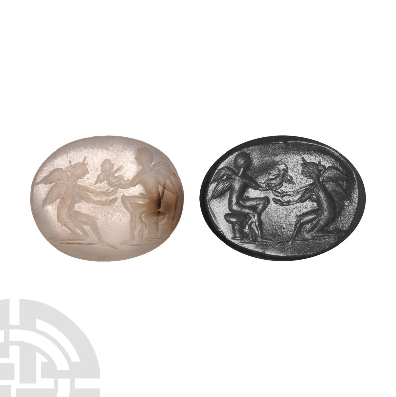 Roman Gemstone with Winged Deities
Circa 1st-2nd century A.D. Comprising a rock...