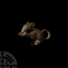 Roman Bronze Mouse Holding a Nut