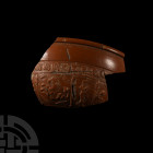 Roman Redware Bowl Fragment with Hippocampus and Standing Nereid
