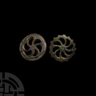 Roman Bronze Sun Whorl Brooch Group