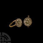 Byzantine Bronze Ring with Griffin