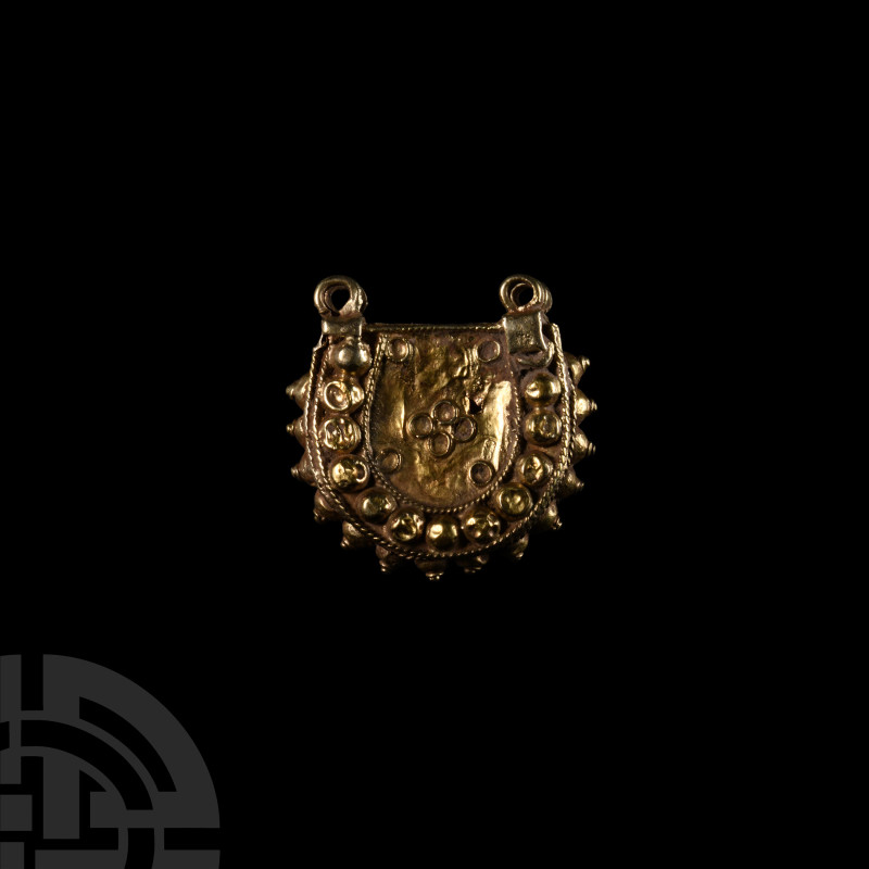 Byzantine Age Gold Filigree Pendant
12th-14th century A.D. Composed of a hollow...