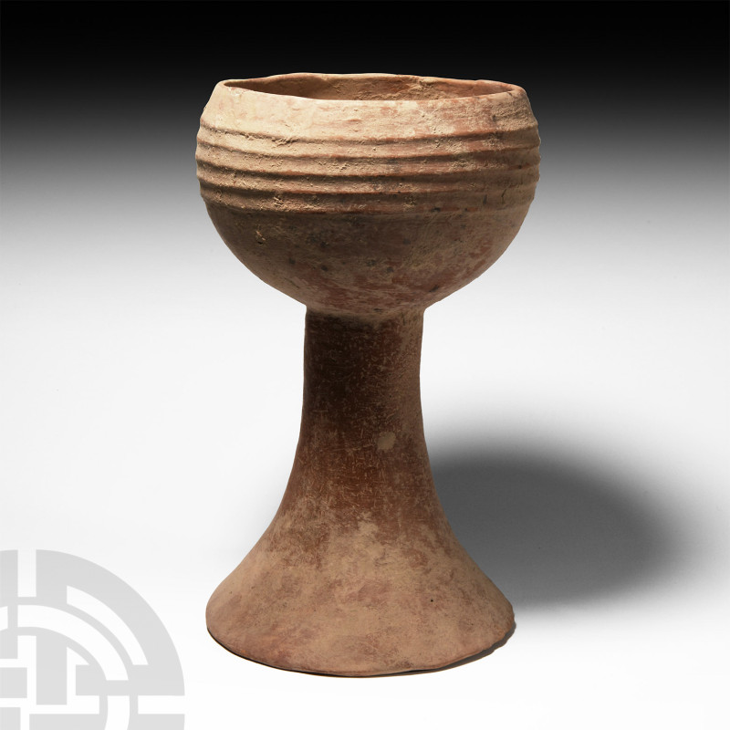 Large Western Asiatic Terracotta Chalice
1st millennium B.C. The bowl displayin...