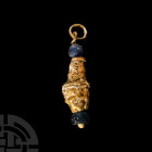 Western Asiatic Gold and Bead Pendant