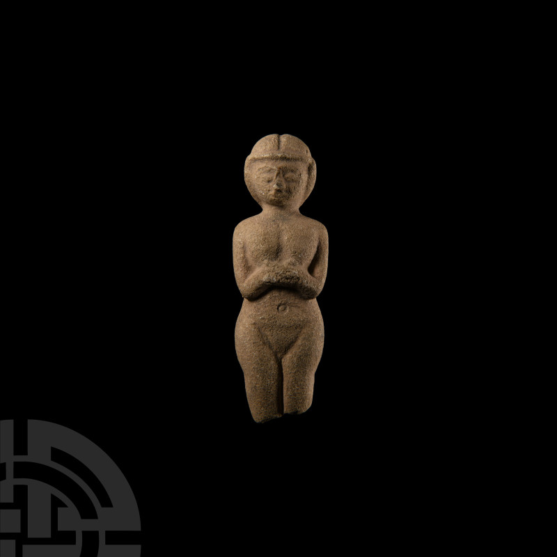 Trans-Jordan Alabaster Astarte Figure
1st millennium B.C. Carved in the round w...