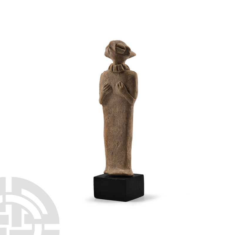 Syro-Hittite Terracotta Statuette of a Deity
Circa 2nd millennium B.C. Modelled...