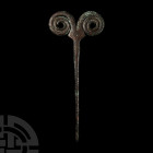 Luristan Bronze Pin with Spirals