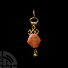 Western Asiatic Gold and Bead Pendant