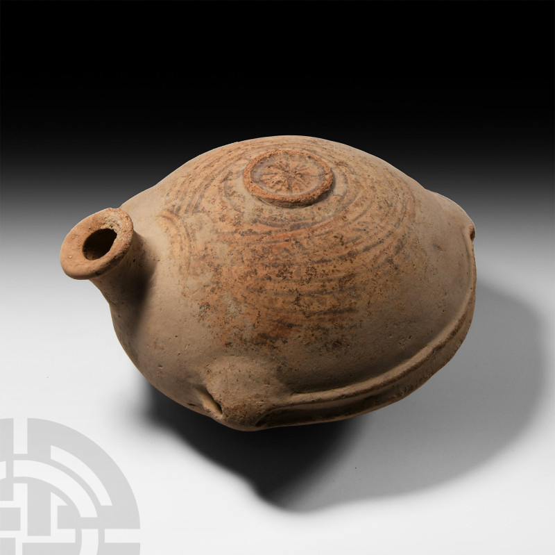 Western Asiatic Ceramic Flask with Star Design
1st millennium B.C. Of lentoid f...