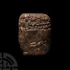 Old Babylonian Administrative Text Clay Cuneiform Tablet for the Distribution of Barley Rations
