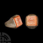 Qajar Inscribed Gemstone in Silver Ring