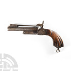 Pinfire Doubled-Barrelled Pistol with Bayonet