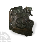 Roman Bronze Military Helmet Face Guard Section