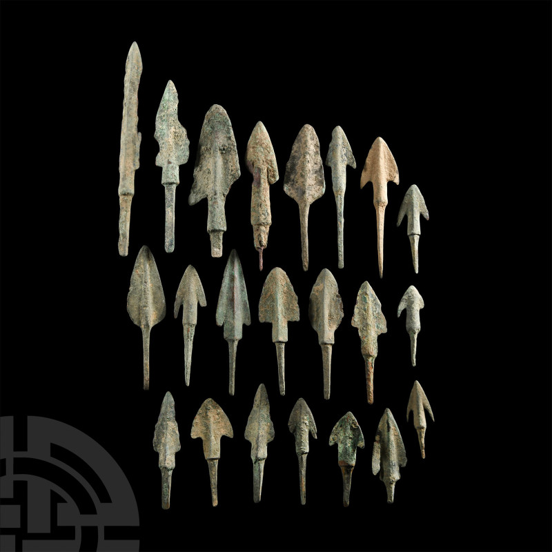 Luristan Bronze Arrowhead Group
2nd-1st millennium B.C. Mainly composed of tang...