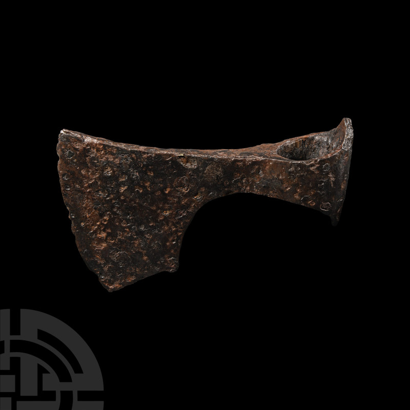 Viking Age Iron Bearded Axehead
9th-13th century A.D. Finno-Ugrian with scooped...