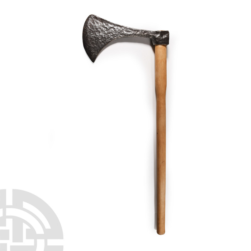 Medieval Iron Broad Socketted Axe
13th-16th century A.D. Featuring scooped uppe...