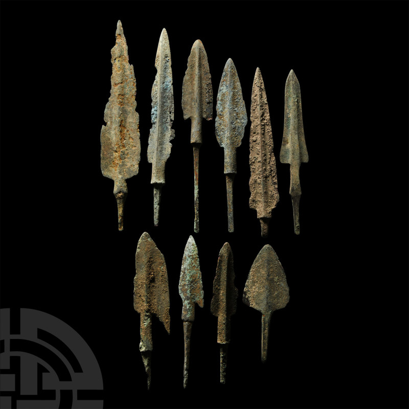 Luristan Bronze Arrowhead Group
2nd-1st millennium B.C. Mainly composed of tang...