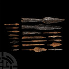 Medieval Iron Spear and Arrowhead Group