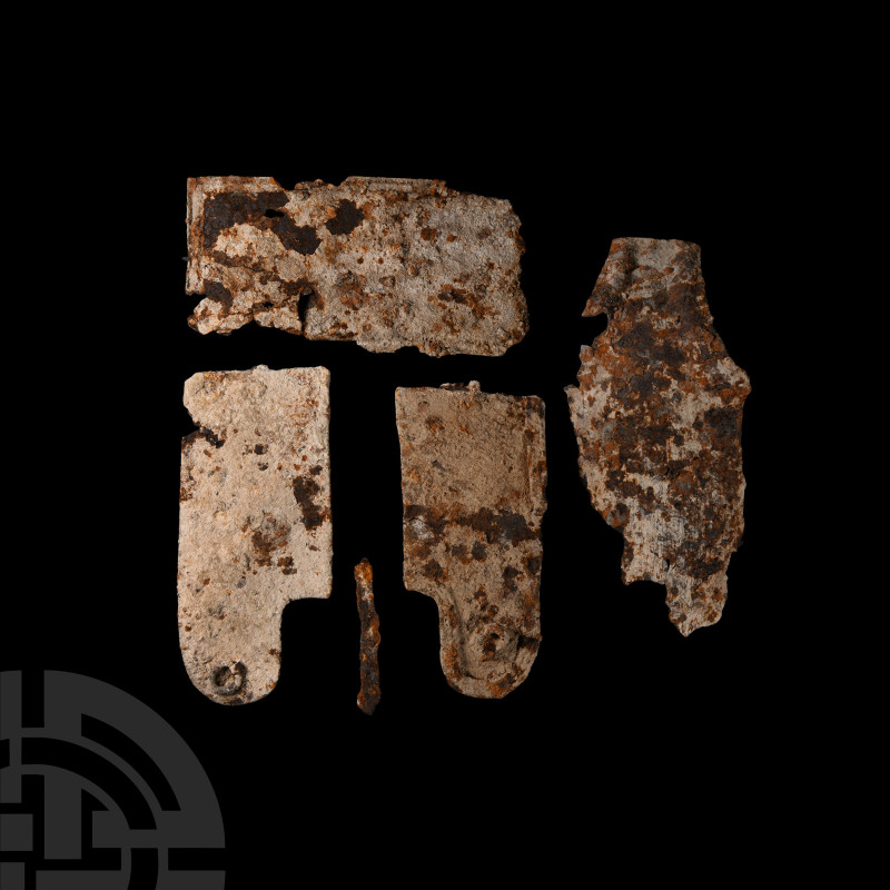 Medieval Iron Cheek Guards and Chamfron Group
Circa 14th-16th century A.D. Comp...