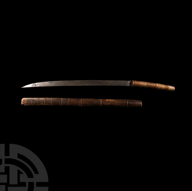 Burmese Iron Single-Edged Sword with Scabbard
19th century A.D. or earlier. Com...