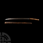 Burmese Iron Single-Edged Sword with Scabbard