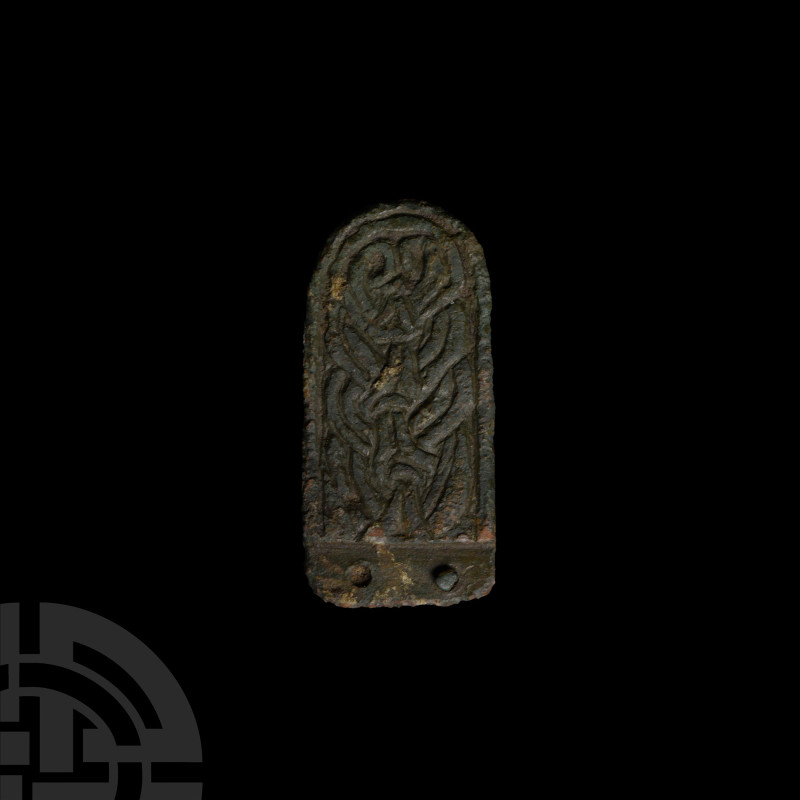 Anglo-Saxon Bronze Zoomorphic Bifacial Strap End
10th-11th century A.D. Compris...