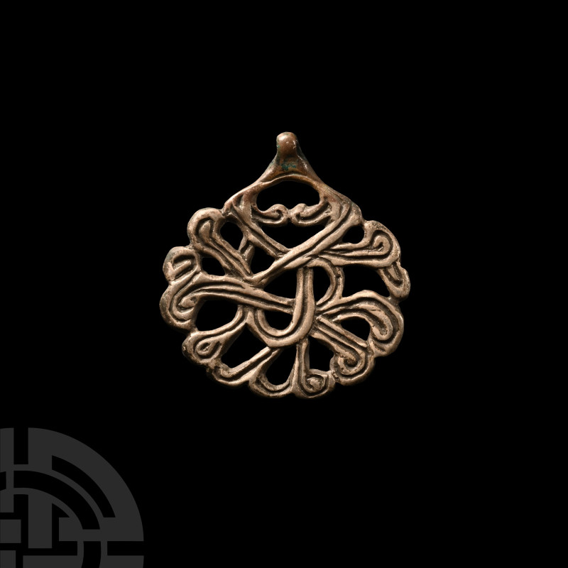 Viking Silver Interlaced Pendant
9th-11th century A.D. Formed as openwork inter...