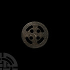 Germanic Bronze Bifacial Roundel with Stamped Cross Design