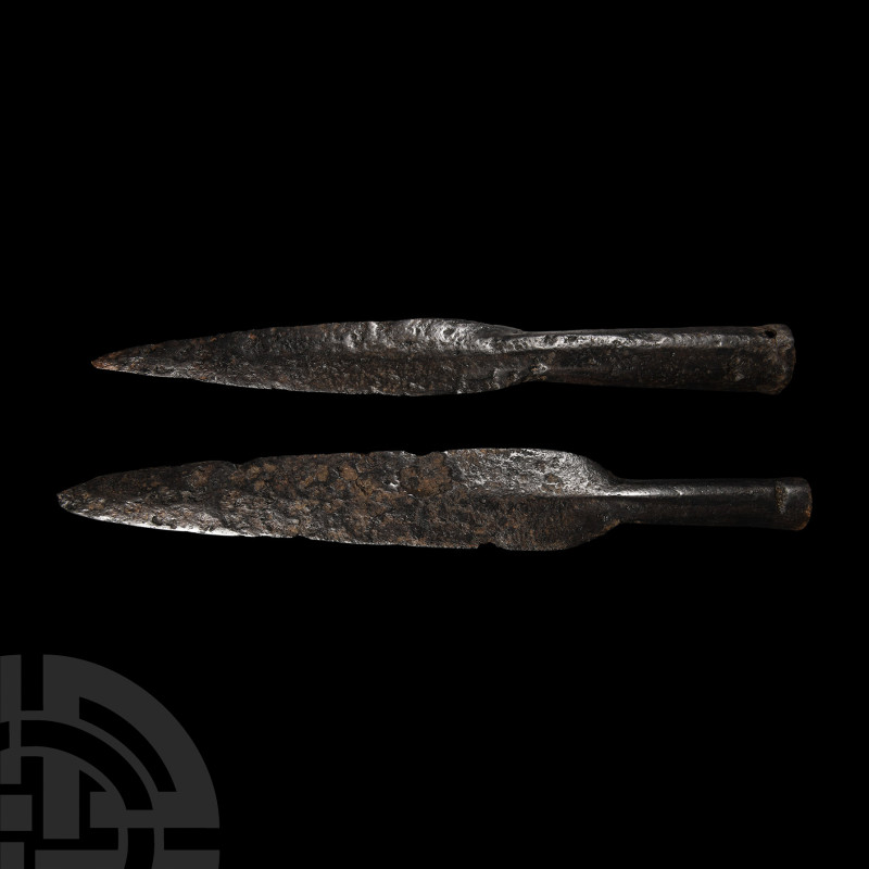 Viking Age Iron Socketted Spearhead Group
10th-12th century A.D. Comprising two...